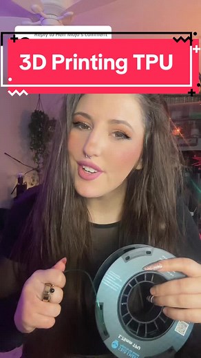 Replying to @Herr Mojo if youre wondering hownto print with tpu it can be a ton of fun to 3D print with and its pretty easy too jist be sure to check your speed and humidity 🖨️ #3dprinting #3dprinting #printiktok #tpufilament #flexiblefilament #3dprintingforbeginners