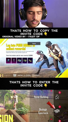 HOW TO COPY INVITE CODE 😱 #shorts #bgmi #reaction