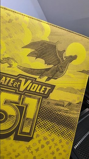 Custom yellow TCG binder with a vintage laser-engraved 151-inspired design ⚡