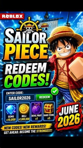 Roblox Sailor Piece Codes June 2026 | Sailor Piece Redeem Codes #sailorpiece