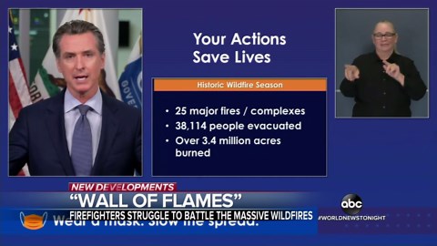 Helmet camera video shows California firefighters battling massive wall of flames