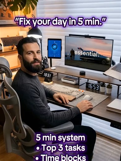You don’t need hours to fix your day… Just 5 minutes ⏳ 🎯 Choose your top 3 priorities ⏰ Assign time to each task ❌ Remove distractions Simple system… real results 🔑 This is how you take control of your time 📅 The 2026 digital planner helps you organise your day, stay focused, and build consistent routines 📊📝 👇 Click the link in my bio to get started 🤖 This video features an AI-generated avatar created for educational content. Any resemblance to a real person is purely coincidental. #plann