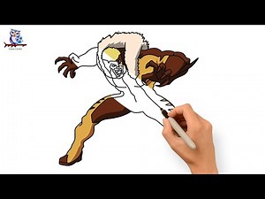 How to Draw Sabretooth from X-Men - Step by Step
