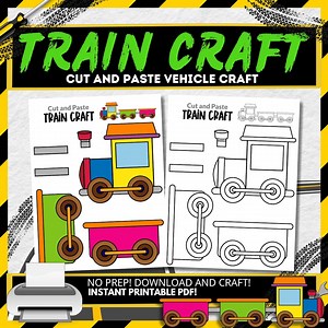 Printable Preschool Train Craft Activity | Instant Download | Train Coloring Page | Transportation Crafts - Etsy UK