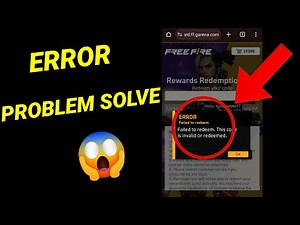 Free fire Redeem code Error Problem Solve