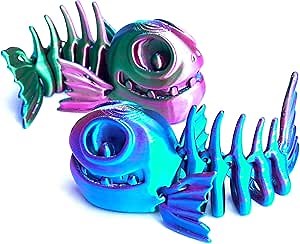 3D Printed Skeleton Fish,Articulated Models,Flexible Joint Animal Model Figurines, Stress Relief, Fidget restlessness, ADHD Toys, Surprise Fantasy Gifts