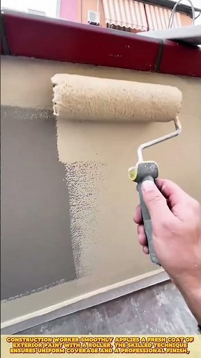 Skilled worker applying paint for ensuring uniform coverage and achieve a professional finish #wall