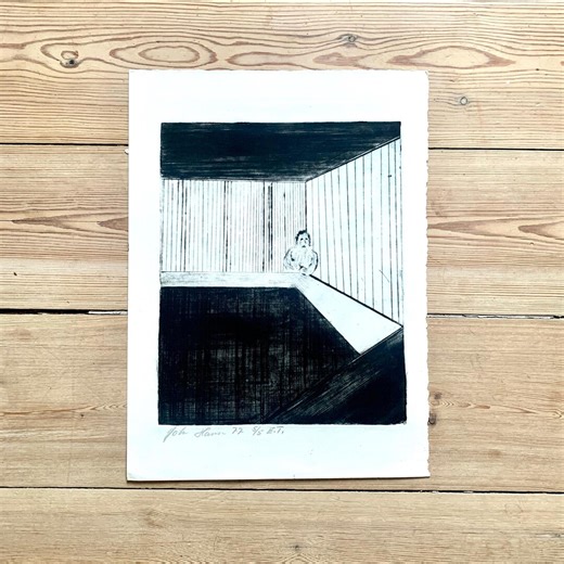 Vintage Drypoint Etching From 1977 in Limited Stock - Original Work by John Hansen, Denmark - Etsy