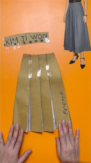 Classic & Modern Pleated Midi Skirt Pattern Making Tutorial ✨ #sewing #diy #fashion #sewingtutorial