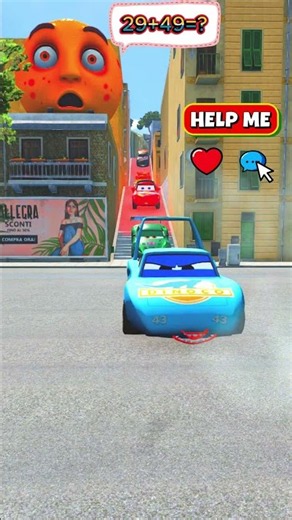 Pixar Cars VS BIG HAMMER 😱#beamngdrive #pixar