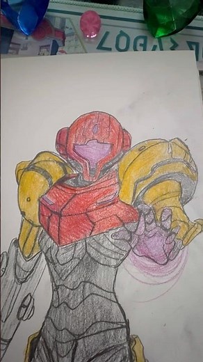 Samus drawing from Metroid Prime Beyond