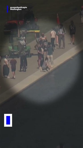 U.S. Park Police released video of a person crouching near the Lincoln Memorial Reflecting Pool