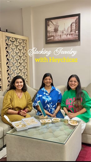 @hey.chicaz on Instagram: "One minute, many ways—stack it your way. Would you try it with your cousins? Tag them for a 1-minute stack challenge. stacking jewelry ideas, ear stack ideas, ring stack ideas, bracelet stack ideas, layered necklaces, mix and match jewelry, jewelry styling tips, 1 minute challenge, cousin challenge, family challenge reel, reels india, viral reel, everyday jewelry, affordable jewelry, indian jewelry brand #HeyChicaz #ReelsIndia #JewelryStack #EverydayJewelry #styleinspo