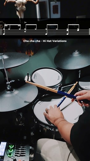 Cha cha cha grooves with hi-hat variations. #drums #chachacha #rolandvdrums #drumgroove