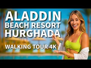 Aladdin Beach Resort Hurghada | 4K Walking Tour – Pools & Beach
