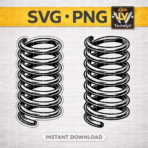 Metal Spring SVG, Coil Spring Clipart PNG, Mechanical Spring Vector Cricut & Silhouette File, Laser Cut DXF Design - Etsy