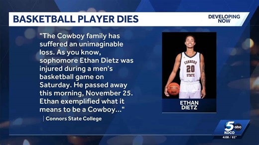 Connors State College in eastern Oklahoma 'heartbroken' after basketball player dies