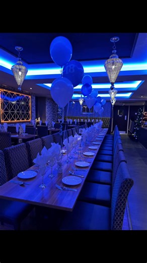 Table clusters the lighting made them all look blue!