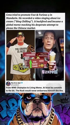 John Cena vs The Internet: Bing Chilling 🍦#johncena #bingchilling #fastandfurious#socialcredit