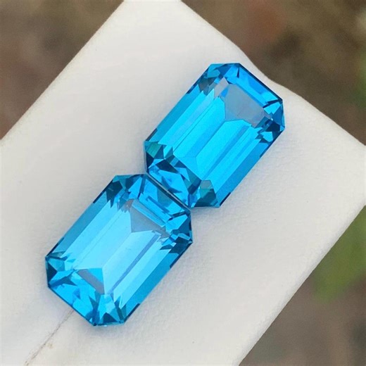 20,75 karaat Zwitserse blauwe topaas smaragd geslepen edelsteen - Etsy Nederland