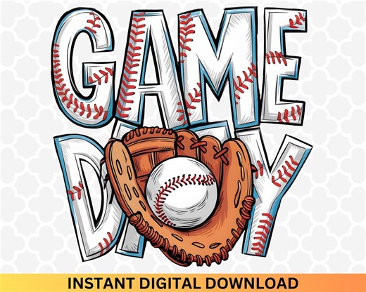 Game Day Baseball PNG: Glitter Softball Design (digital Download) - Etsy