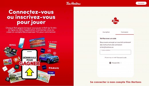 Connexion à mon compte Tim Hortons | Récompense FidéliTim