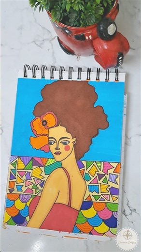 Colorful Abstract Portrait Painting 🎨✨ | Easy Art Process #shorts