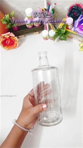 Diy Bottle Painting #glassbottlepainting #diy #bottleart #artshorts #homedecor #shorts #shortviral