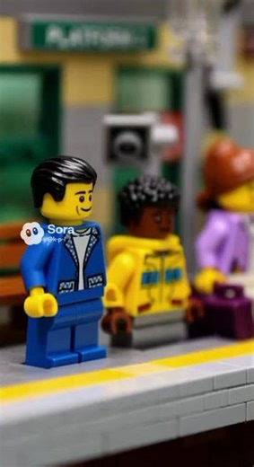 The Cutest LEGO Train Arrival Ever