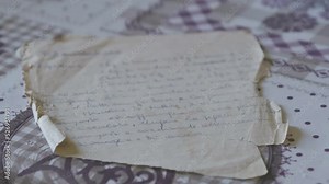 Old recipe handwritten by a housewife with a passion for cooking, two-flavor vanilla and chocolate cake