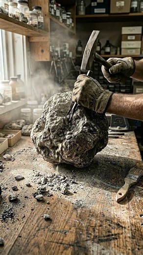 Breaking Open a Giant Geode #geode #crystals #timelapse #satisfying #nature #rocks #rockstar