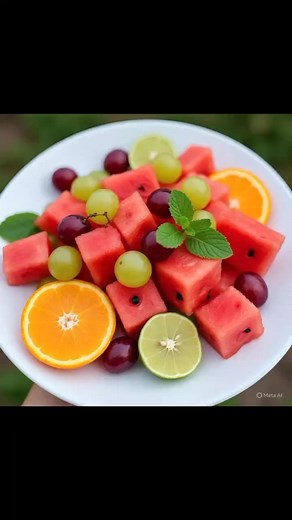 #Watermelon Salad with Grapes and Citrus: A salad featuring watermelon, grapes, and citrus fruits. Contact us for salad service | Ejaz enterprises private limited