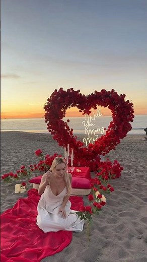 Heart shaped floral arch / proposal setup