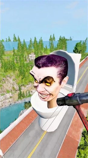 Spider Man & Skibidi Toilet vs Hammer - BeamNG Drive #shorts