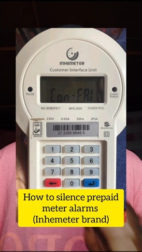 How to Silence a Inhemeter Prepaid Electricity Meter Alarms. #MeterAlarmFix #ElectricityHack