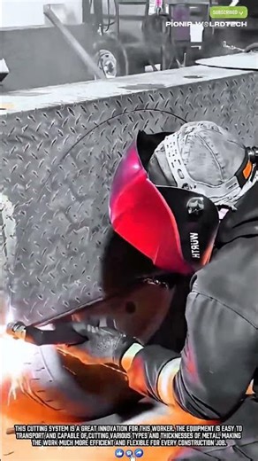Worker Job Innovation: Powerful Work Cutting Metal! #work