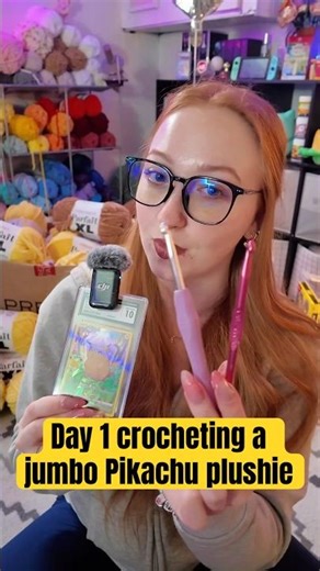 Crocheting a jumbo Pikachu plushie! #pokemon #crochet