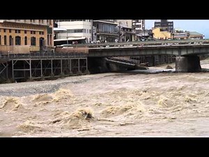 【大雨特別警報 初回発令】2013年台風18号 - 山城大橋＠木津川、宇治大橋＠宇治川、四条大橋＠鴨川、渡月橋＠桂川（2013年9月16日 11 a.m.~3 p.m.）
