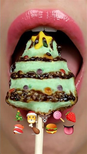 Eating tree Christmas cake 🎄🎄 | SBV eating asmr #foryou #asmr #mukbang #food #shorts #cake #yummy