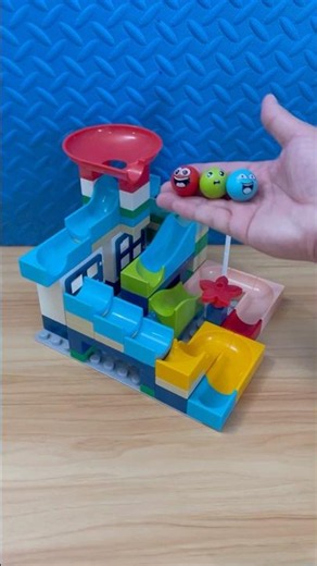Marble Run Slide Blocks ASMR 🔴 15d 07 🔵 #marblerun #asmr #marblerace Duplo Marble