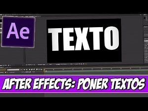 CÓMO poner TEXTO en After Effects CS6 - TUTORIAL