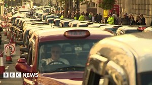London taxi protest near Westminster