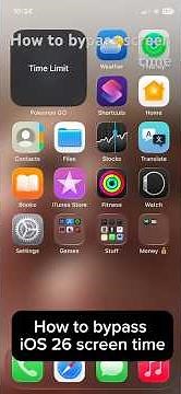 How to bypass screen time on iOS 26
