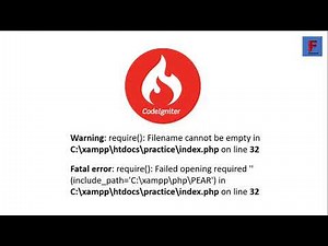 Warning: require(): Filename cannot be empty in C:\\xampp\\htdocs\\practice\\index.php on line 32/codeig