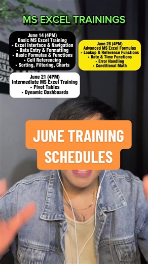 Microsoft Excel Trainings Basic and Intermediate Level #excel #exceltips #exceltricks #learnontiktok #creatorsearchinsights2025