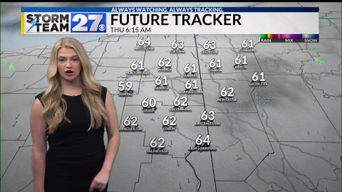 Cloudy, cooler weather Thursday