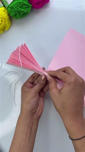 How to make cute paper fan at home #shorts #diy ￼