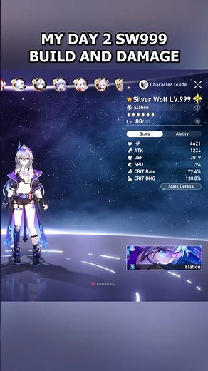 Silver Wolf LVL 999 build and damage showcase #honkaistarrail #shorts