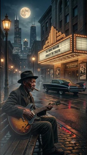 Midnight Cinema Blues 🎬 Slow Chicago Guitar Beneath the Marquee Lights