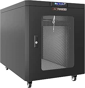 Sysracks Soundproof Server Rack Quiet - Acoustic Sound Proof Cabinet for Servers - Up to 36% Noise Reduction - Locking Server Enclosure - Silent Networking Cabinet - Noise Sound Dampening Box (15U)